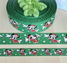 7/8  1.5" 1 YD Mickey Mouse Christmas Grosgrain Ribbon Disney Santa Hat