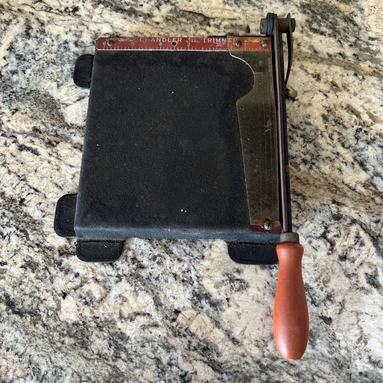 Antique Chandler Paper Cutter 6" x 7" All Steel Metal Cutter/ Trimmer