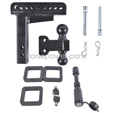 Adjustable Trailer Hitch Fits 2Inch Receiver 2" & 2-5/16" Ball Drop/Rise Hitches