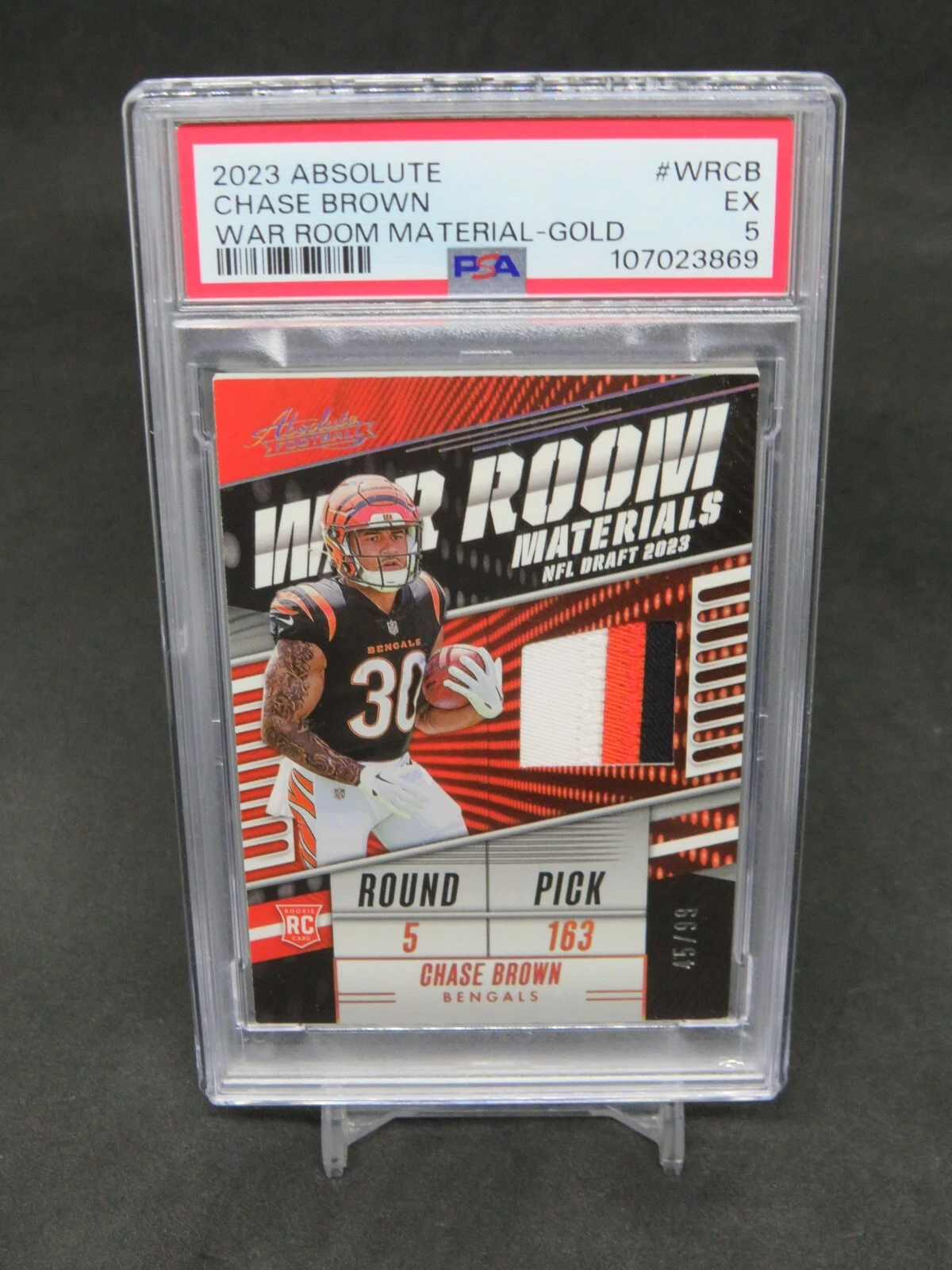 Chase Brown Panini Absolute War Room Materials #WRCB Gold