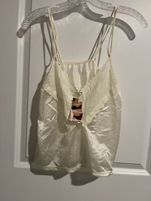 Primavera Size M Creme Colored Cami. Feminine Whimsy Pinup Sexy Soft