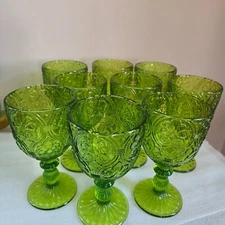Fade Corinto Glass Calici Goblet Green 10fl oz Set of 3