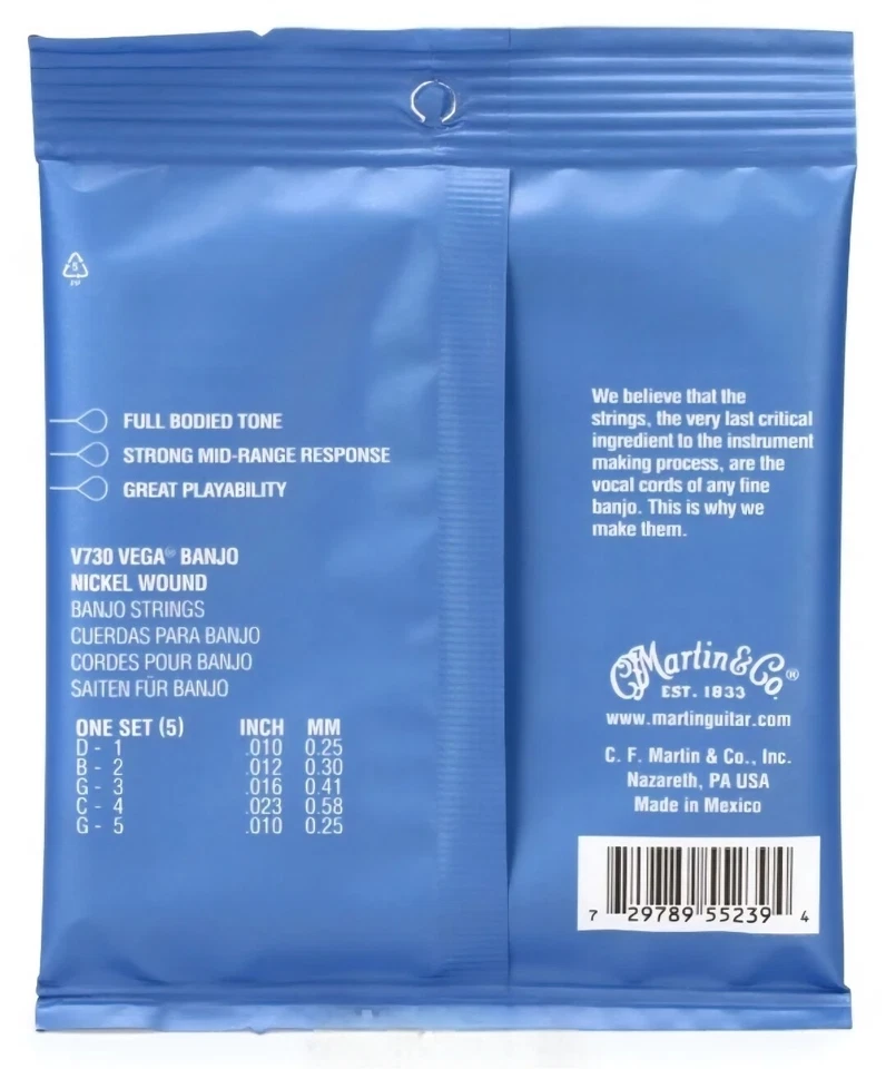 10 SETS - Martin Vega Banjo Strings Nickel Wound Medium Gauge 10-23 / V730 - Image 3 of 3