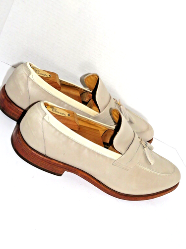 ALLEN EDMONDS Riviera Leather Loafers Light taupe Tassels Shoes SZ 13 D - Picture 3 of 9