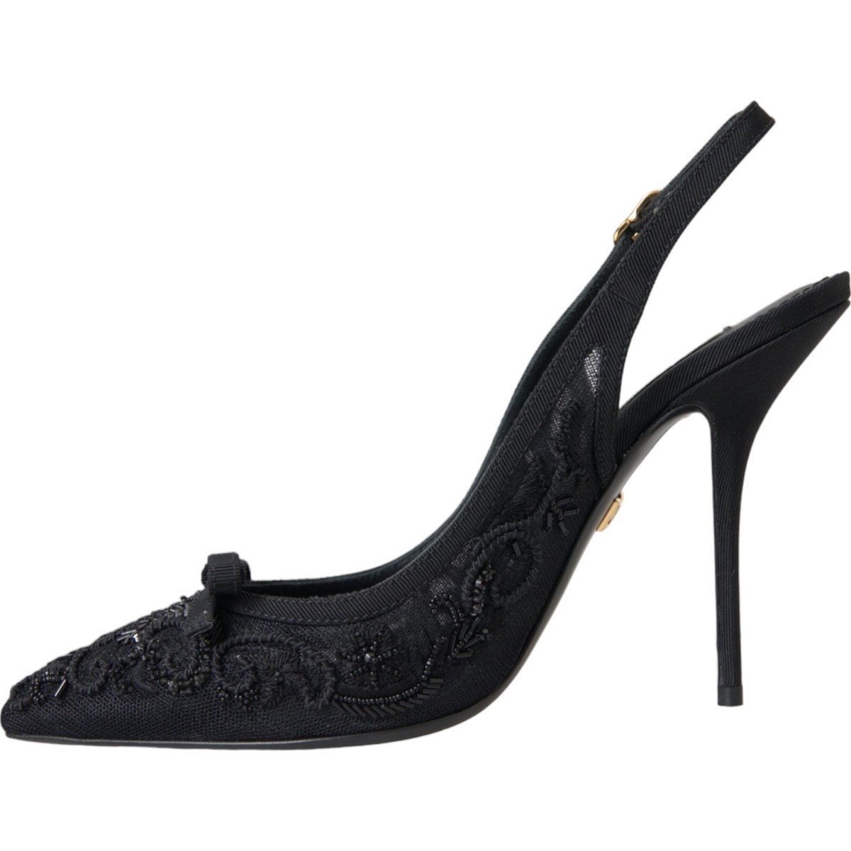 サンダル・ミュール Dolce&Gabbana High Black Satin Slingback Satin slingbacks in Black for Women | Dolce&Gabbana® US