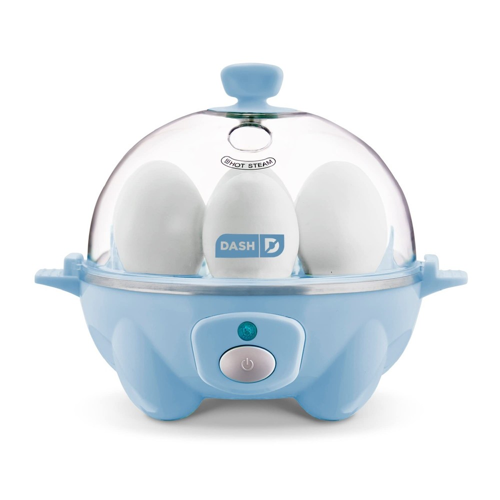6-Egg Rapid Dash Cooker for Hard Boiled Poached Scrambled - Blue Electric