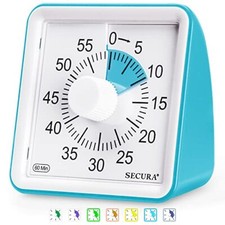 60-Minute Visual Timer, Classroom Classroom Timer, Countdown Timer Blue  Blue