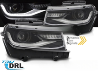 Scheinwerfer Paar Chevrolet Camaro Ab 2013 Bis 2015 LTI LED DRL Dyn Schwarz-4...