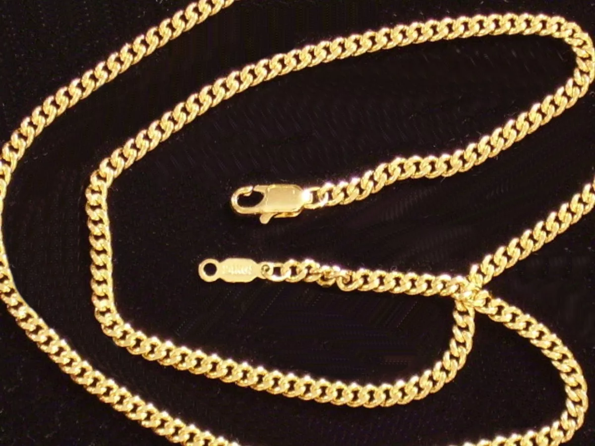 Gold Chain 3mm Medium Curb Link 18