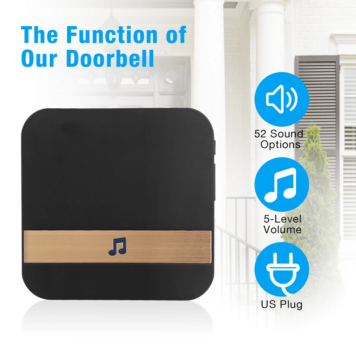 Smart WiFi Doorbell with IR Camera & Intercom for Home Security  -image