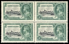 Cayman Is 1935 KGV Silver Jubilee ½d DIAGONAL LINE BY TURRET mnh. SG 108,108f.