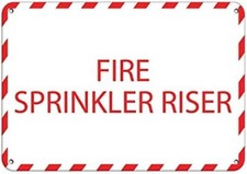 Warning Fire Sprinkler Riser Tin Metal Signs Home D cor Fire Hazard, Business Al