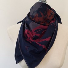 VTG Vera Neumann Scarf Abstract Floral Purple Pink Square 27in Colorful Preppy