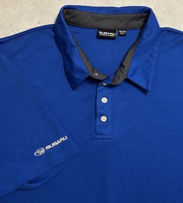#ad Subaru Black Label Polo Shirt Mens XXL Blue Short Sleeve Casual Golf $22.98