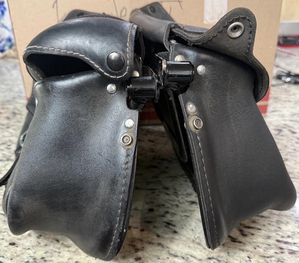 Harley Fatboy FLSTF 2 buckle saddlebag bags OEM - Image 4 of 4