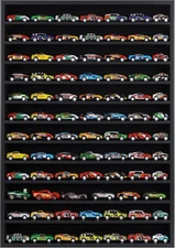 DisplayGifts Open Front Hot 1:64 Scale Toy Cars Wheels Matchbox Display Black