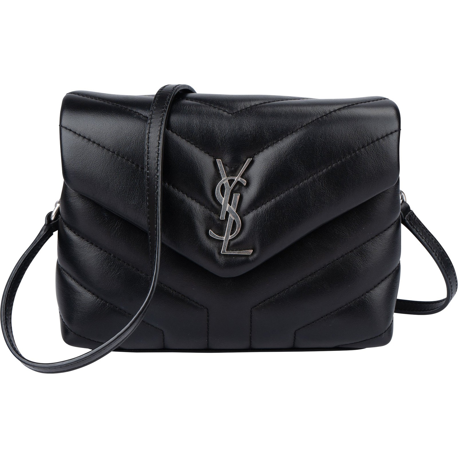Borsa a tracolla Saint Laurent Black Leather Mini Lou Lou
