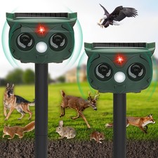 2Pack Solar Animal Repeller Cat Repellent Outdoor Ultrasonic Animal Repellent