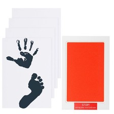 Large Inkless Hand and Footprint Kit, Mess Free Footprint Kit, Red