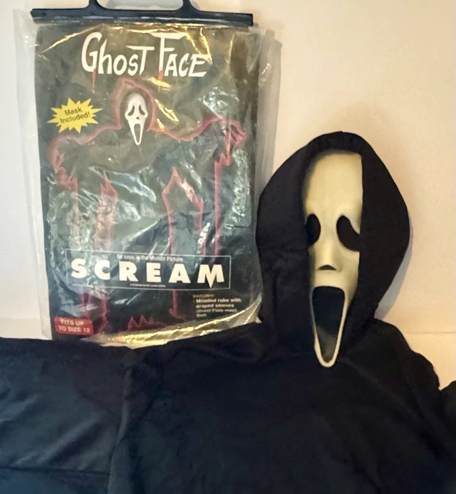 90s Scream Ghost Face Costume Mask Gen 2 Fun World Easter Ultd Original Bag S 12 - Image 3 of 4
