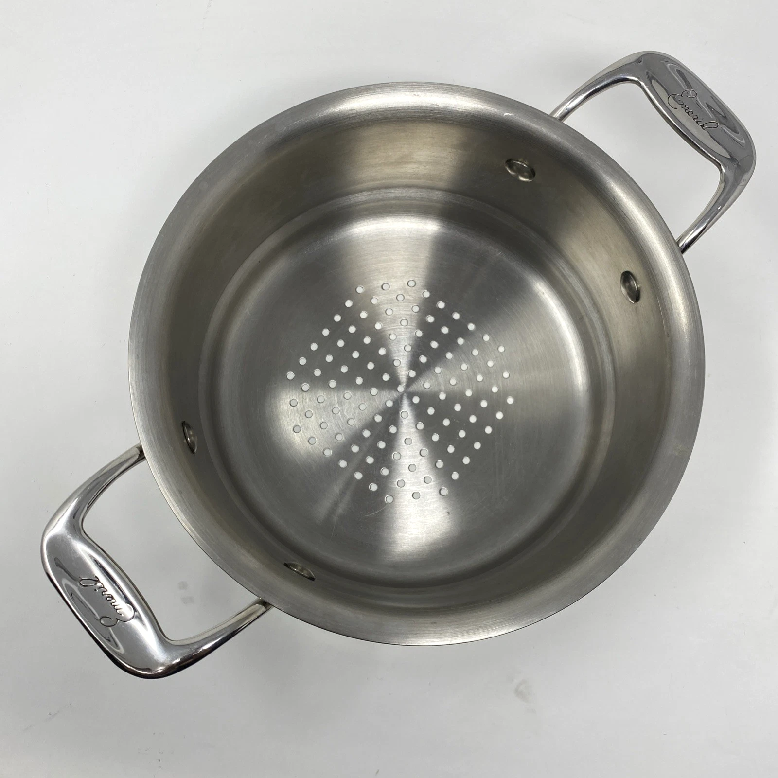 Emeril All-Clad Strainer Steamer Colander Double Handle 8.5" Stainless Steel