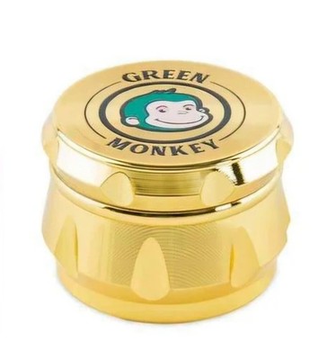 Green Monkey Baboon Zinc Grinder 4 Piece 50mm Gold