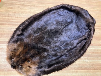 Tanned CANADIAN Beaver Hide Trapping Fur Coats Fur Craft  XXXLG SIZE RED TAG