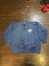 Felpa con cerniera lampo blu abbigliamento sportivo quarto zip vintage anni 60