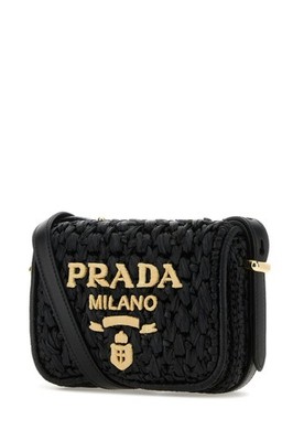 PRADA Black Raffia Crochet Shoulder Bag New & Authentic | eBay