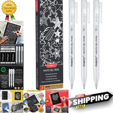 White Gel Pens, 1mm Fine Point Opaque Archival Ink Pen for Journaling, Art, o...