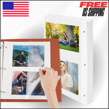 Photo Album Refill Pages for 3 Ring Binder, Scrapbook, 120 Pages 9x11" Card 60Pc