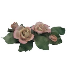 Exquisite VTG Capodimonte Italy 12 Months of Roses Collection Pink Roses Read