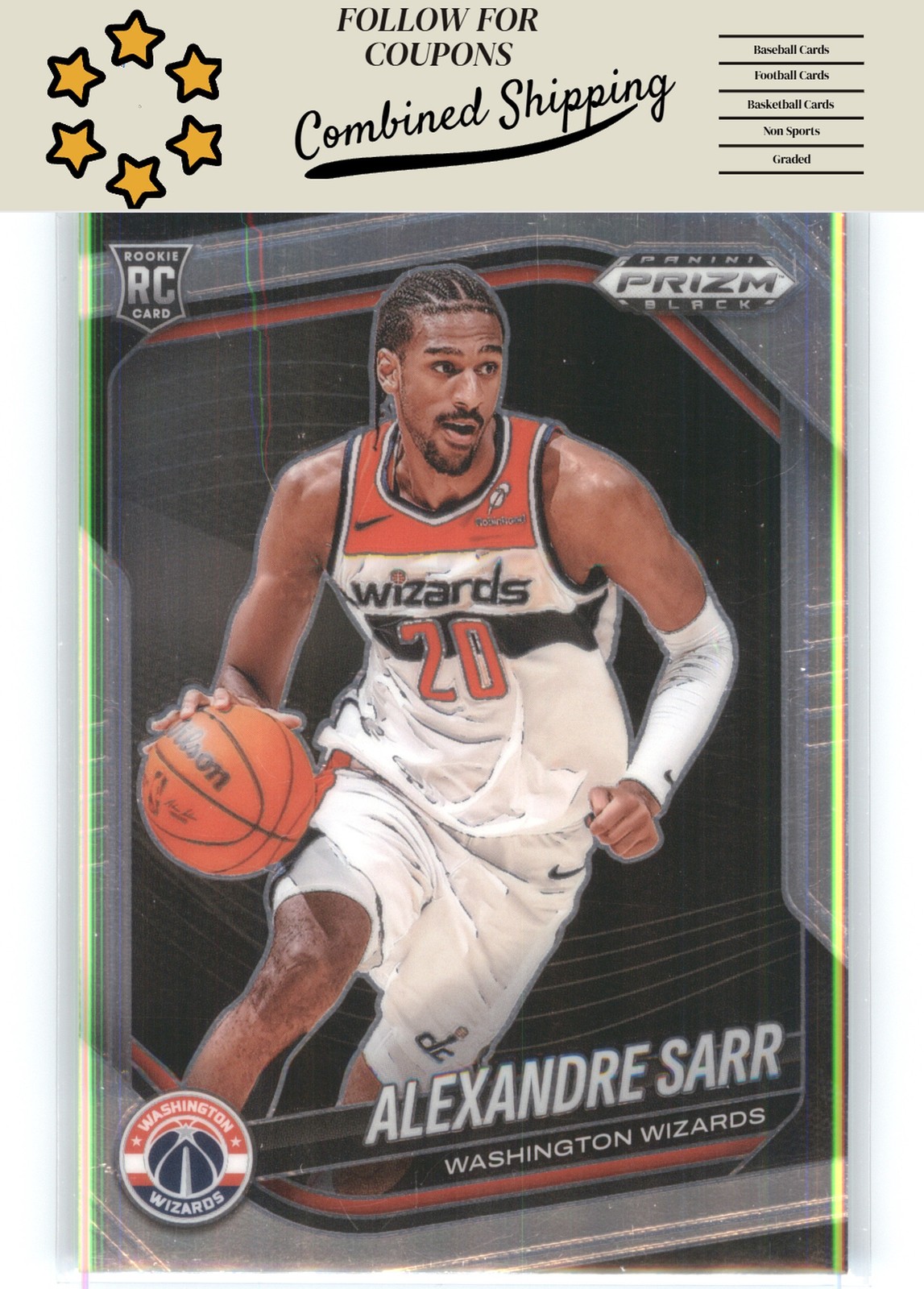 2024-25 Panini Prizm Black #46 Alexandre Sarr