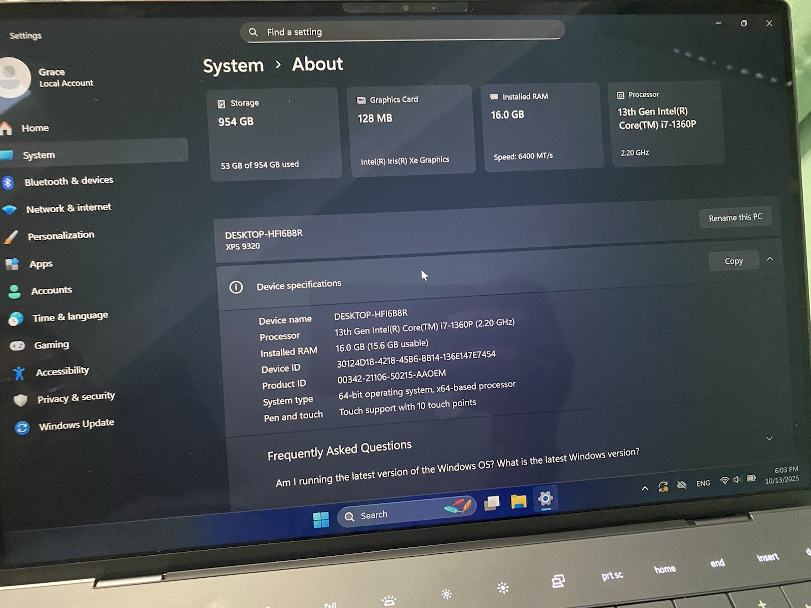 DellXPS13Plus9320–i7-1360P/16GB/1TB/13.4"4KUHD+Touch/Grey/Win11Home
