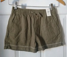 ABERCROMBIE FITCH GIRL'S MID THIGH LINEN SHORTS, SIZE 7/8