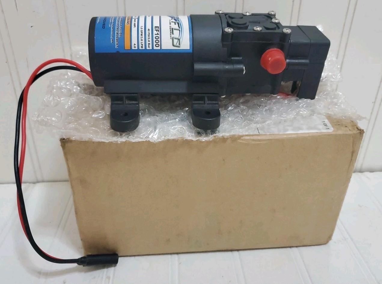 New EVERFLO 1.0 GPM, 12V, Max 40 PSI Diaphragm Pump EF1000, EF1000-BOX EF1000BOX