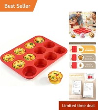 12 Cups Silicone Muffin Pans for Baking Cupcake Pan Nonstick Silicone Molds ...