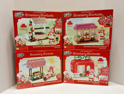 Strawberry Shortcake MINI FIGURE Construction Set x4 COMPLETE Lego Type NEW Lot