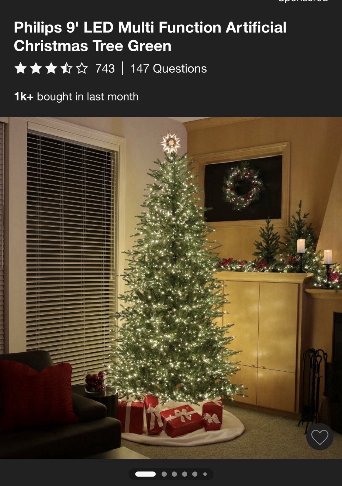 9 ft. Pre-Lit Christmas Tree with Clear Lights, NEW IN BOX, READ DESCRIPTION.