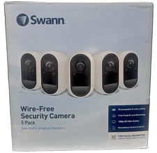 Swann Wire-Free 1080p HD Smart Security Camera 5 Pack SWIFI-CAMWPK5-GL–NEWSEALED