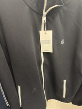 Original Penguin Black Solid Full Zip Sweatshirt w/ Pockets Men's L