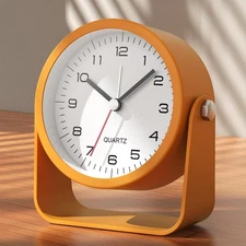 AYRELY® 3.5 Inch Small Analog Alarm Clocks,Battery Operated Desk Orange 