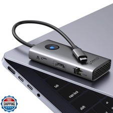 ORICO 6-in-1 USB C Docking Station with 4K HDMI, 2.5G Ethernet, 1