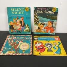 4pc Vtg 45/78 Rpm Christmas Records Singles Rudolph I Saw Mommy Do The Mambo