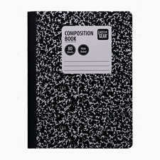 Back to School Composition Book Wide Ruled 80 Sheets 7.5x9.75 Black/White Marble