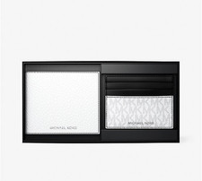 Michael Kors Men's Pebbled Leather Billfold Wallet and Signature Logo Card Case