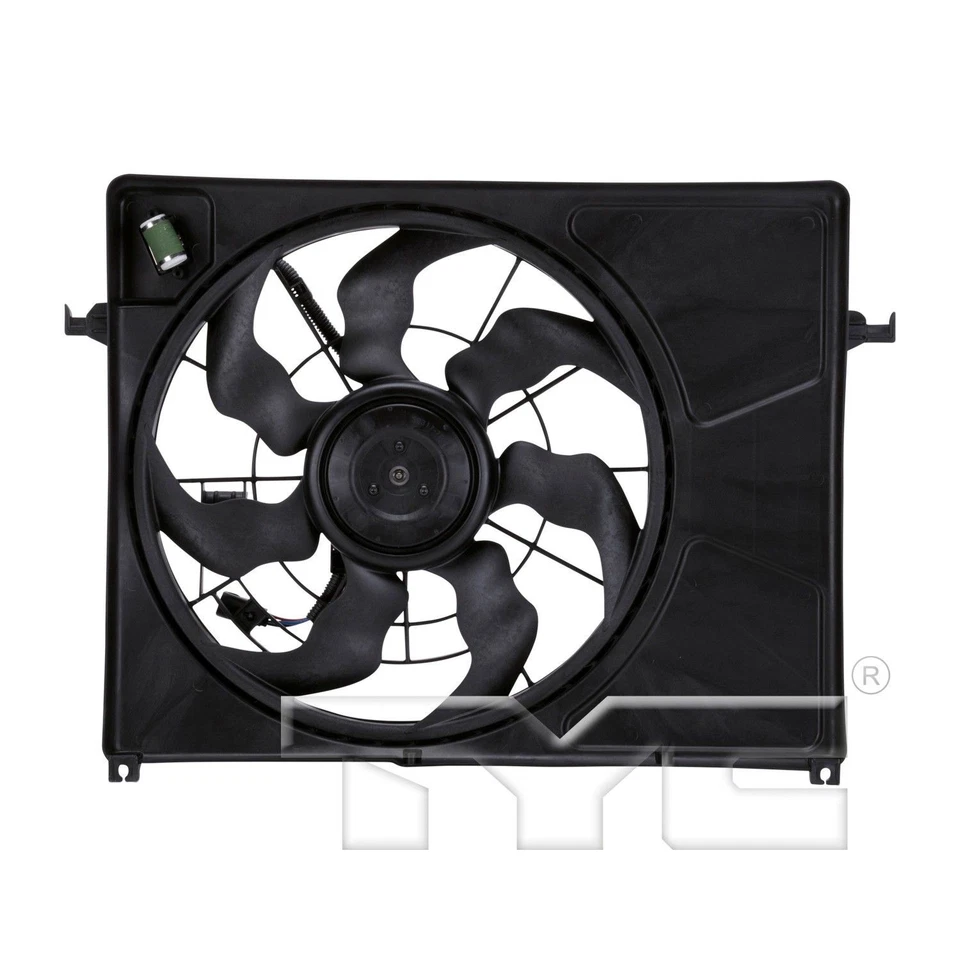 Conjunto de ventilador condensador y radiador doble TYC 621720 para 06-10 Kia Optima Foto 3 de 4