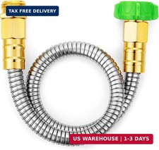 UNCO- Stainless Steel Metal Hose, 2 Feet, No Kink, Short Garden Hose Metal