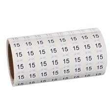 0.4" Small Round Number Stickers Roll, 1000 Pcs Circle Labels, Black Number 15