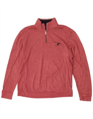 Ted Baker Herren Reißverschluss Ausschnitt Sweatshirt Pullover Größe 4 Large Rosa Viskose DN02